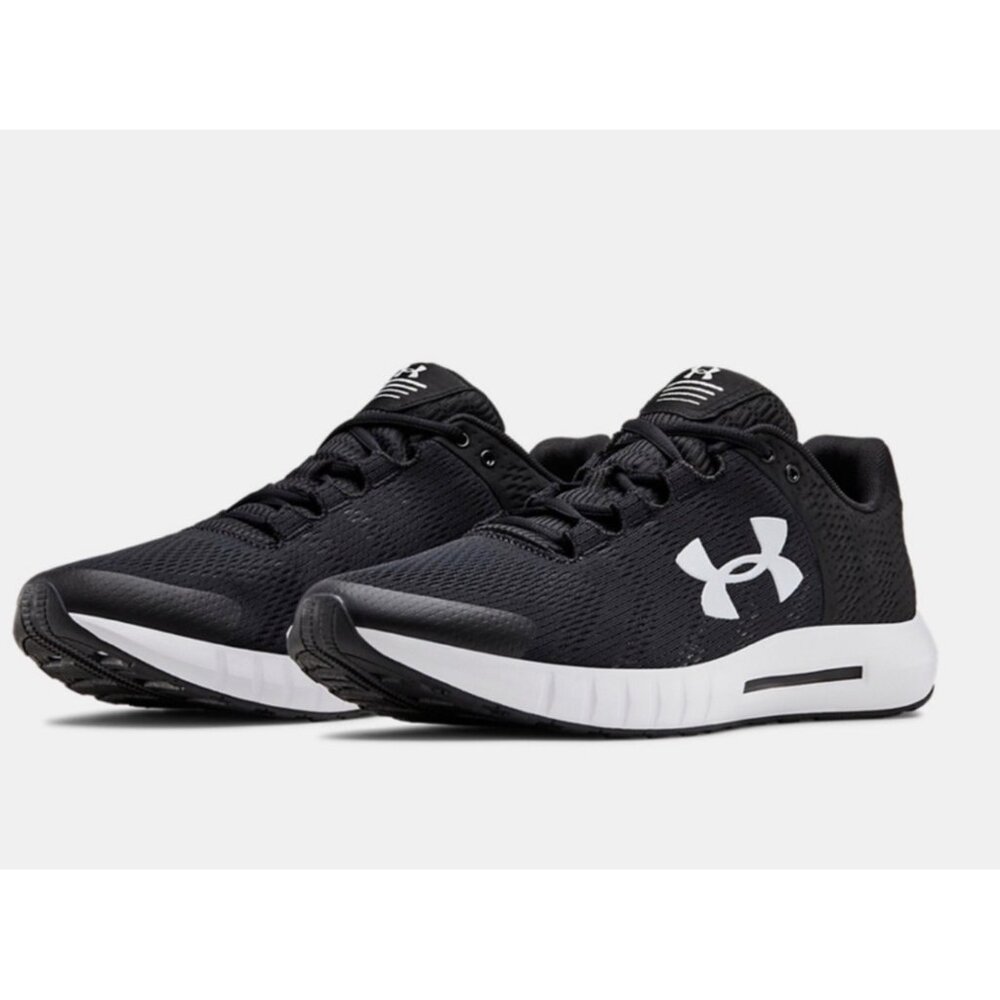 Under Armour Black and White Athletic Running Shoes